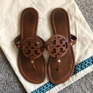 Tory Burch Miller Sandal in Brown Leather Size 9